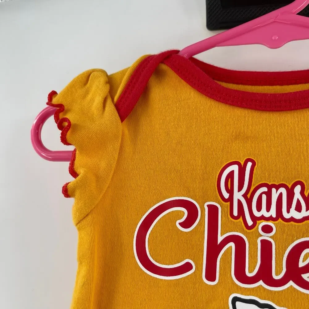 NFL TEAM APPAREL Kansas City Chief One Piece Baby 0-3 Months Infant 100% Cotton